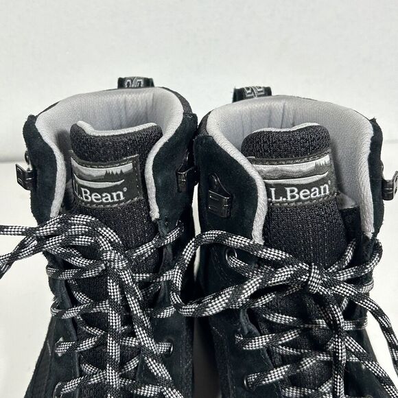 LL Bean Snow Sneaker Boots Mid Lace-Up Black Size 10 Womens Hike Camp Outdoors - Picture 7 of 7